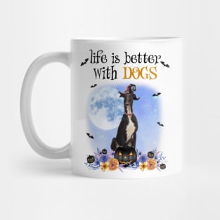 Greyhound Witch Hat Life Is Better With Dogs Halloween Mug